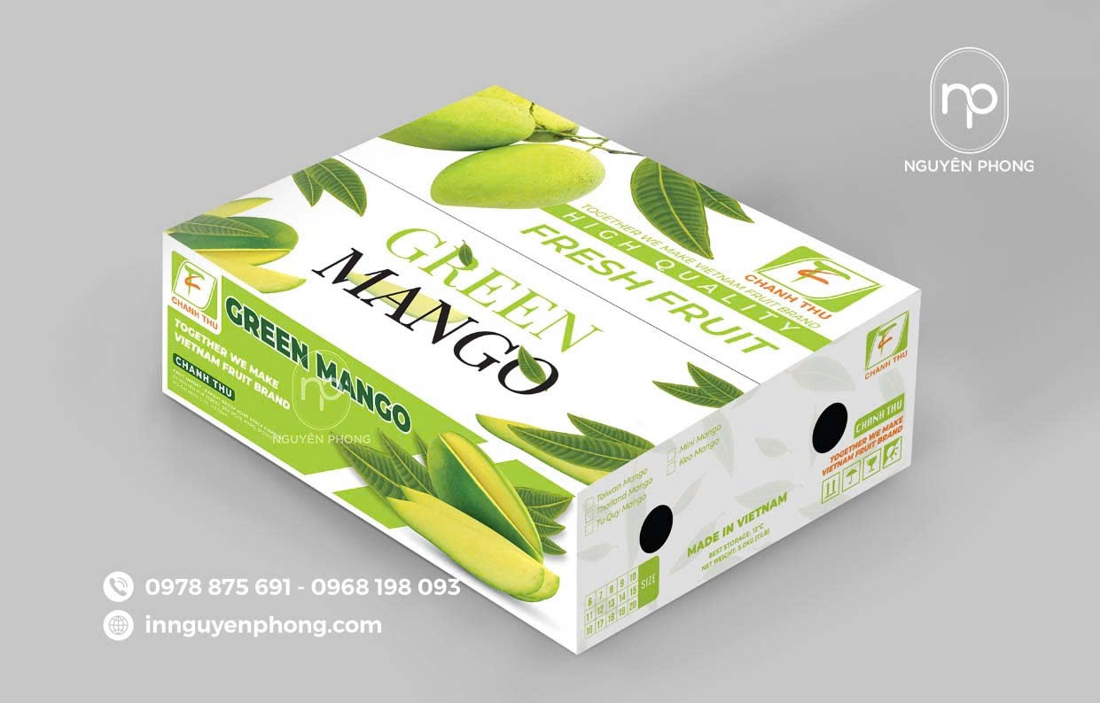 Mẫu khay giấy đựng xoài